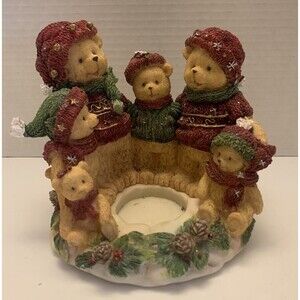Christmas Bear Family Candle Holders. Home Interior.